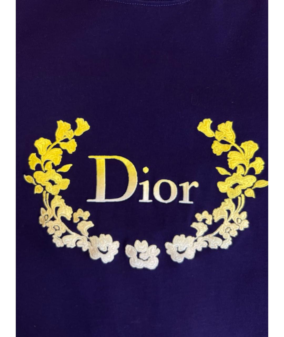 CHRISTIAN DIOR Фиолетовая хлопковая футболка, фото 4