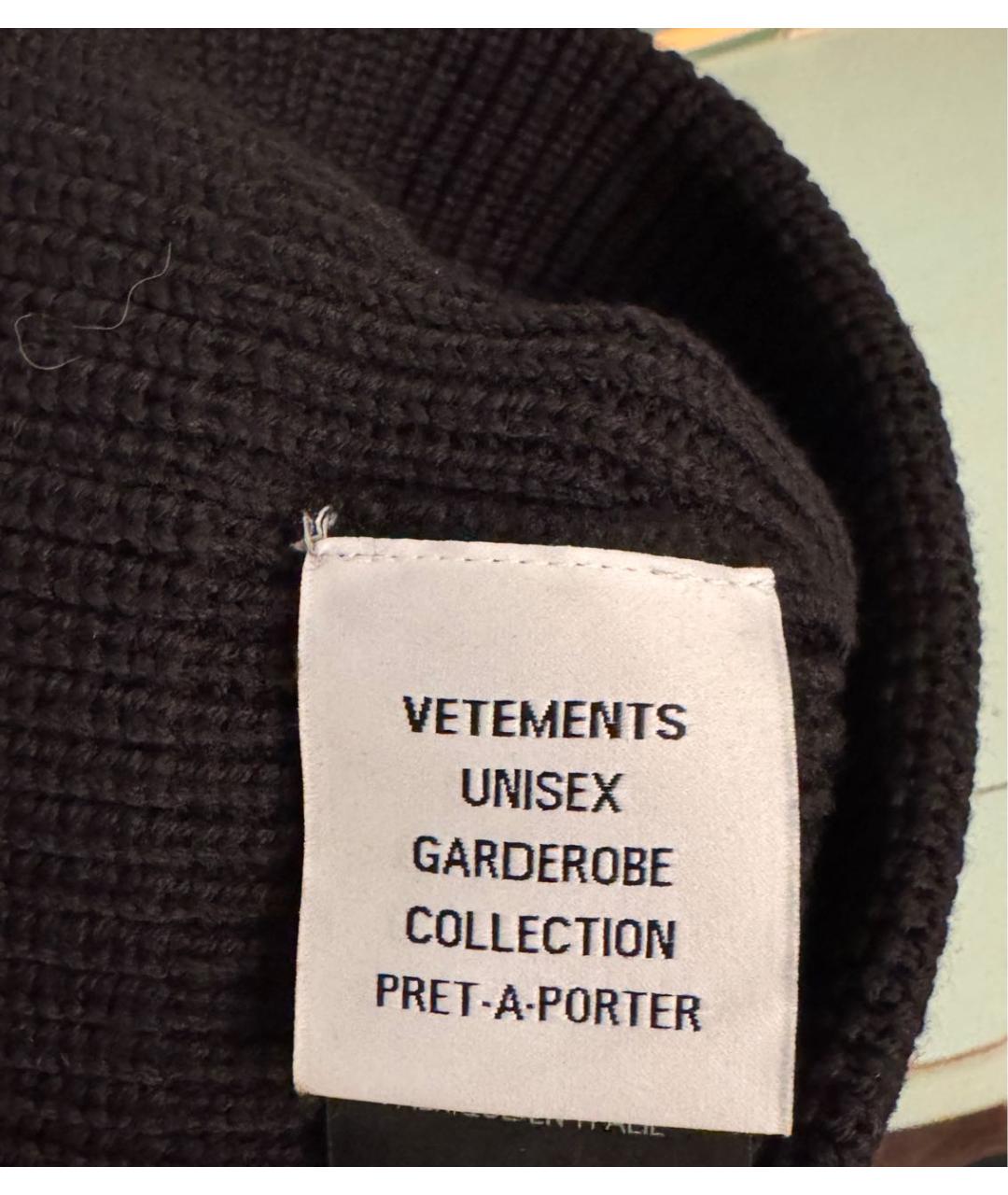 VETEMENTS Черная шерстяная шапка, фото 3