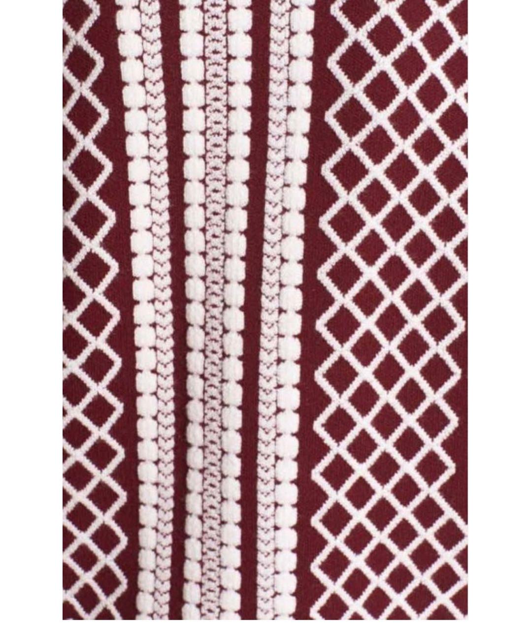 TORY BURCH Бордовый шерстяной джемпер / свитер, фото 8