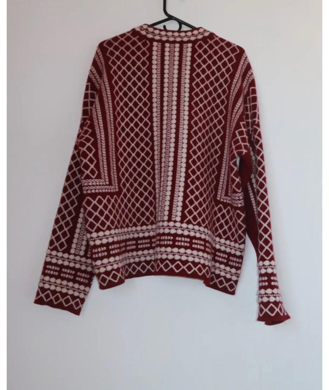 TORY BURCH Бордовый шерстяной джемпер / свитер, фото 9