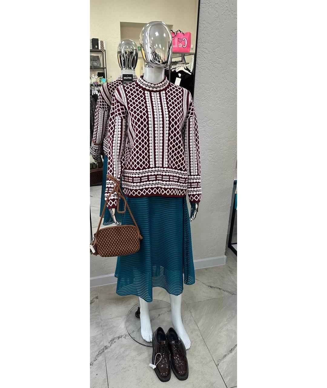 TORY BURCH Бордовый шерстяной джемпер / свитер, фото 6