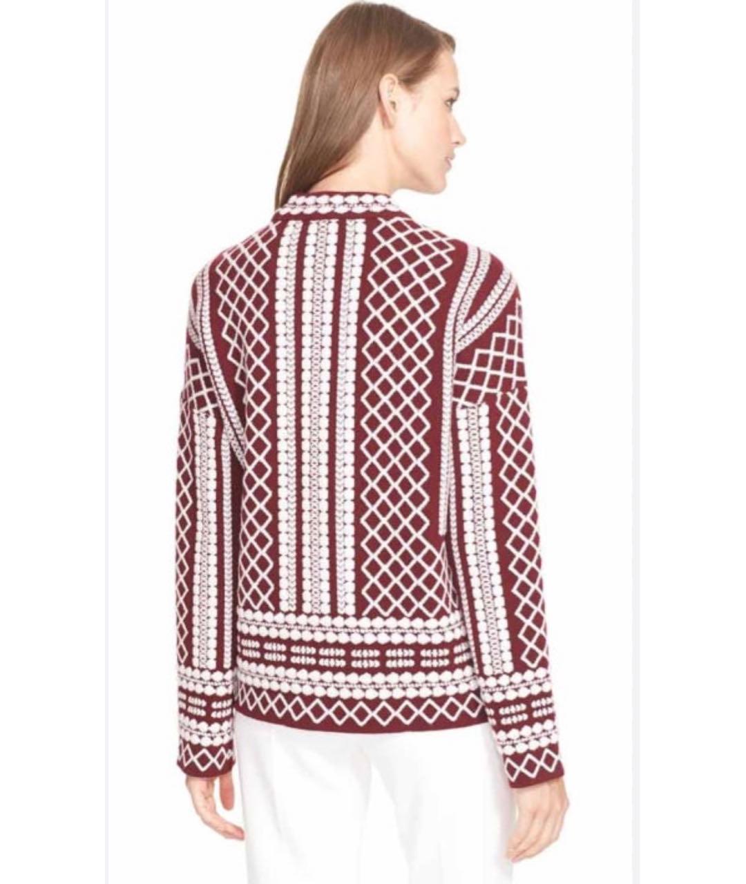 TORY BURCH Бордовый шерстяной джемпер / свитер, фото 7