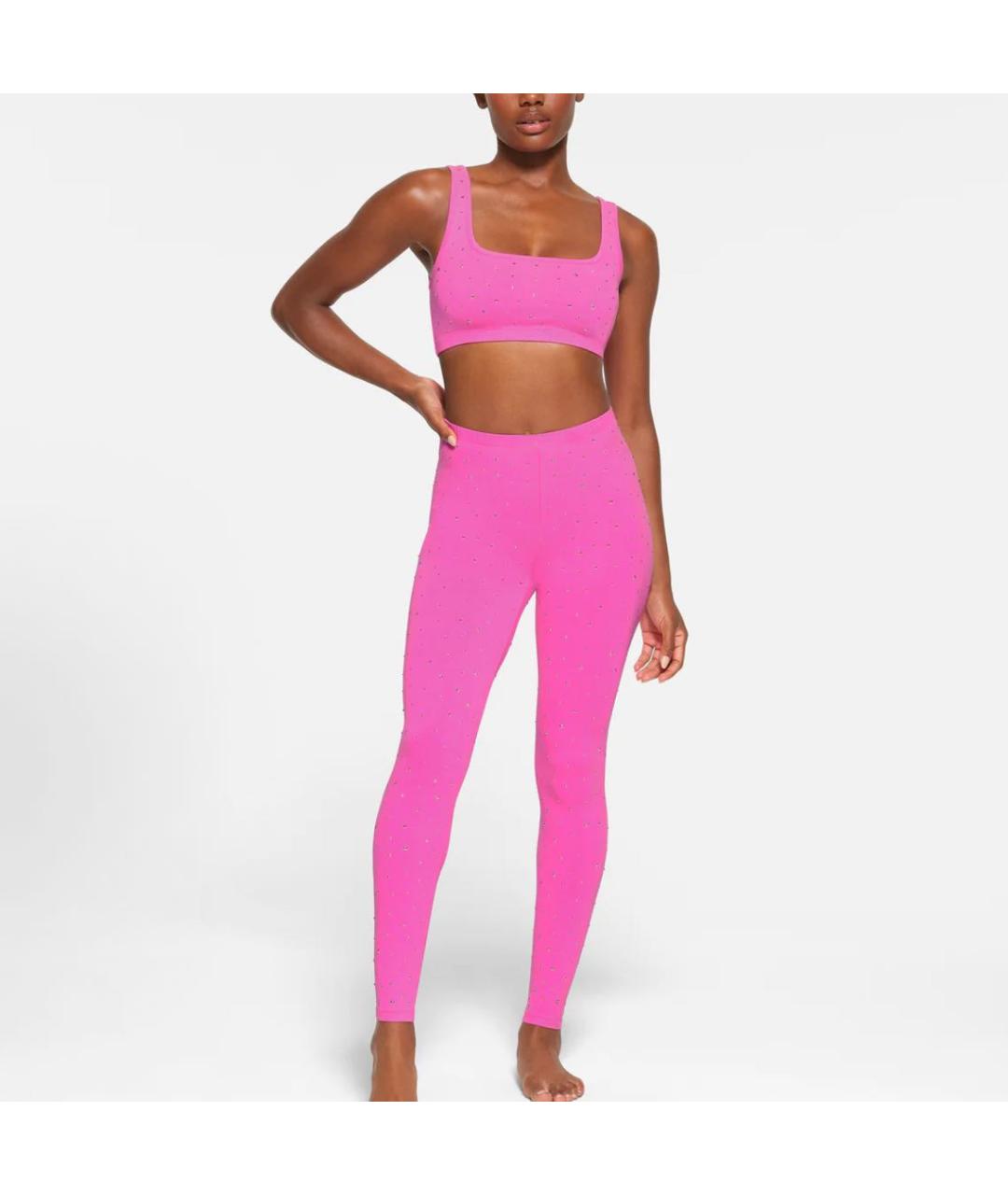 SKIMS Розовые хлопковые спортивные брюки и шорты, фото 2