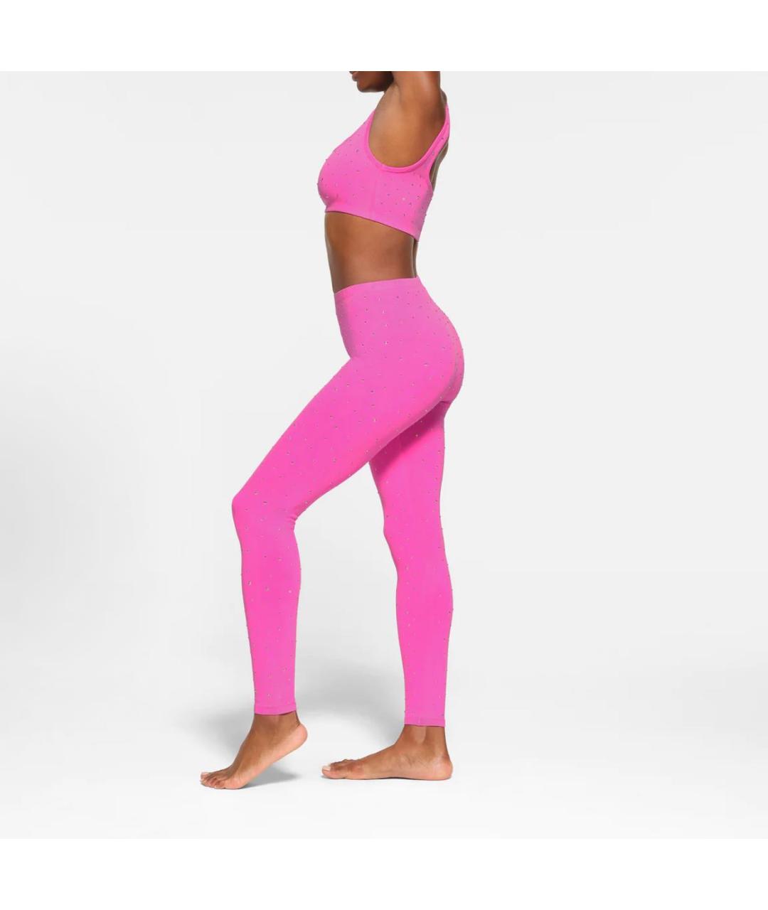 SKIMS Розовые хлопковые спортивные брюки и шорты, фото 4