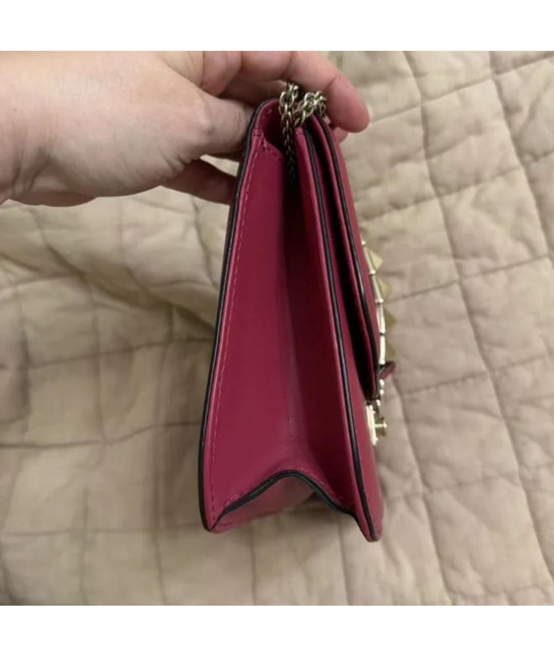 VALENTINO Розовая кожаная сумка через плечо, фото 5