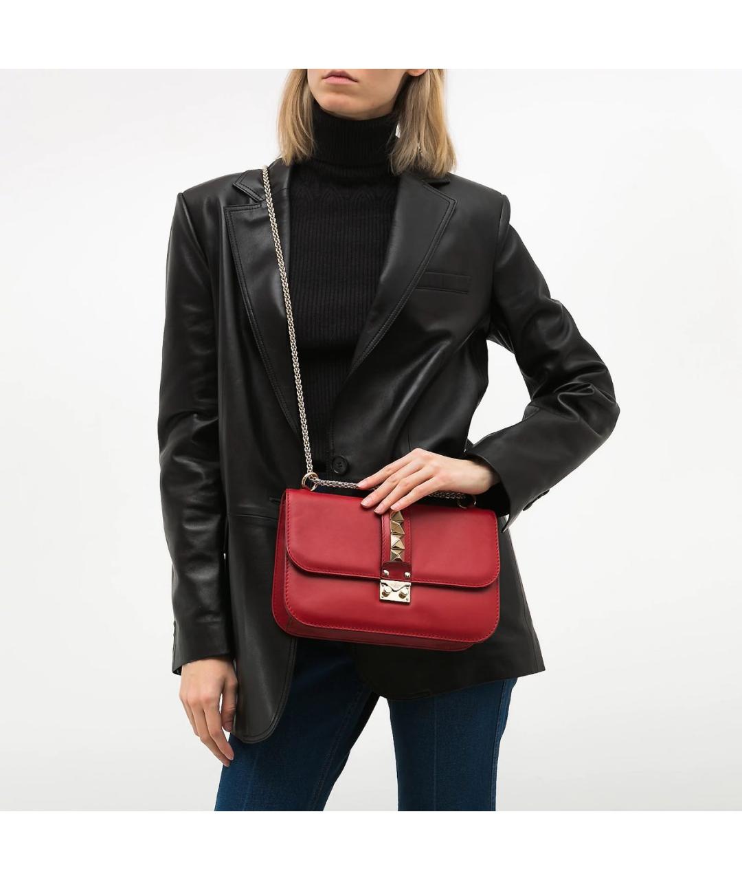 VALENTINO Розовая кожаная сумка через плечо, фото 6