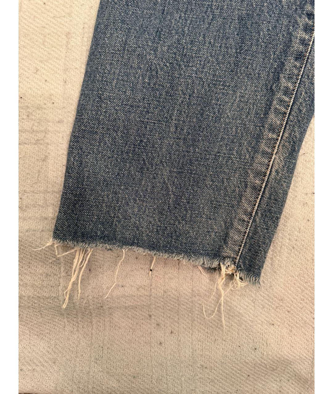 CELINE Синие хлопковые прямые джинсы, фото 4
