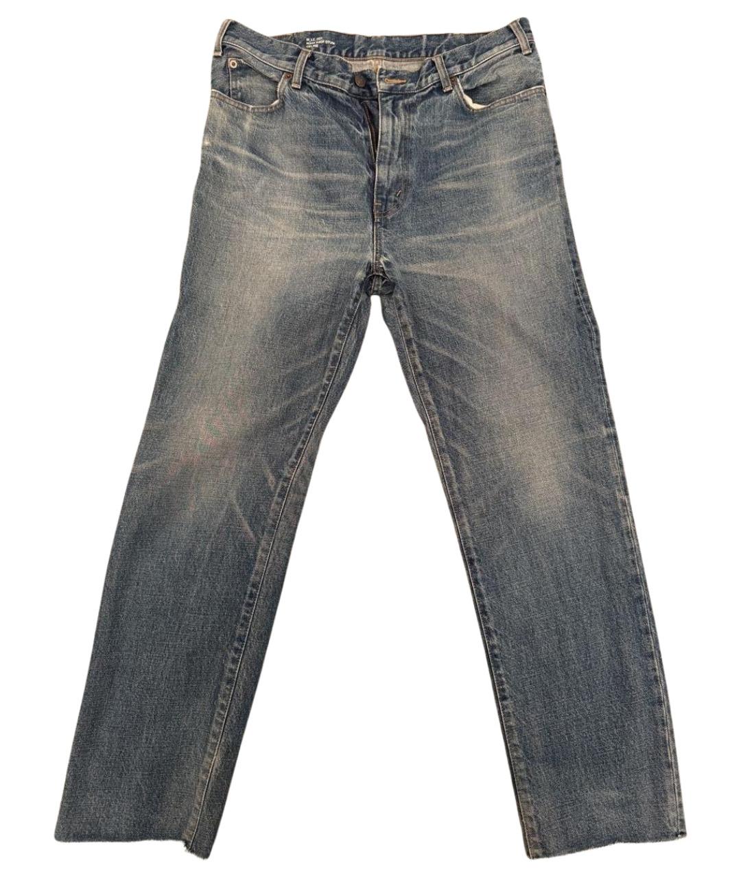 CELINE Синие хлопковые прямые джинсы, фото 1