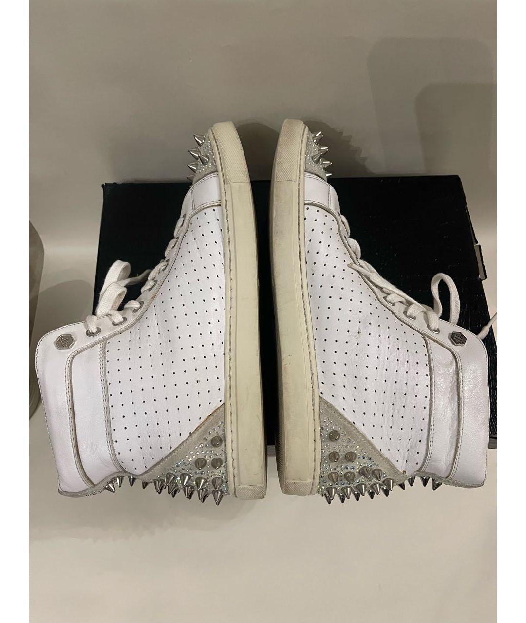 PHILIPP PLEIN Белые кожаные кеды, фото 5