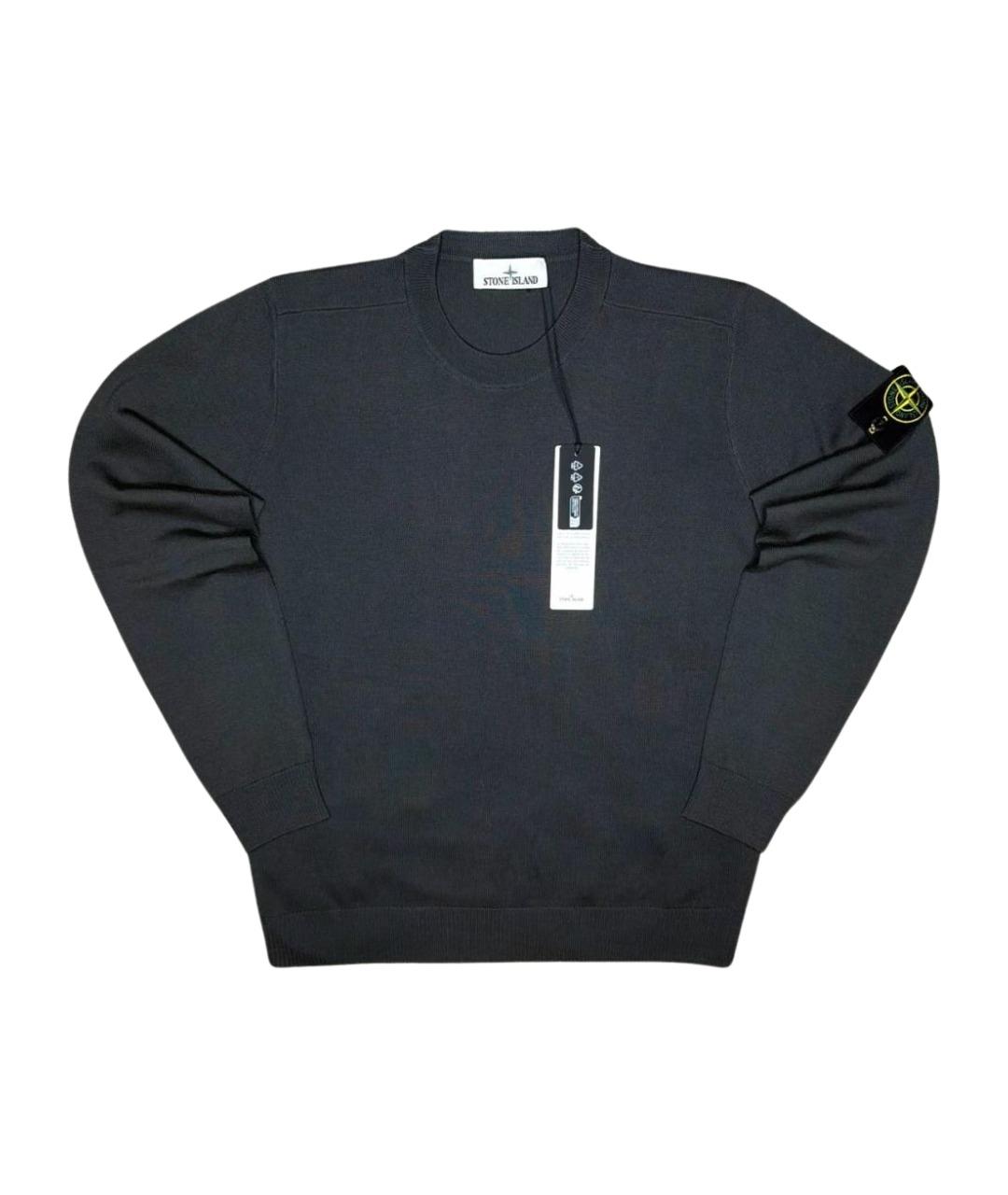 STONE ISLAND Антрацитовый шерстяной джемпер / свитер, фото 6