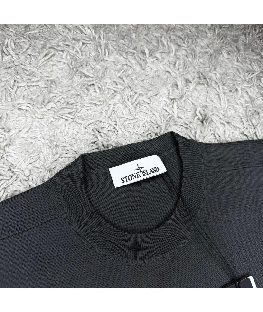 STONE ISLAND Антрацитовый шерстяной джемпер / свитер, фото 3