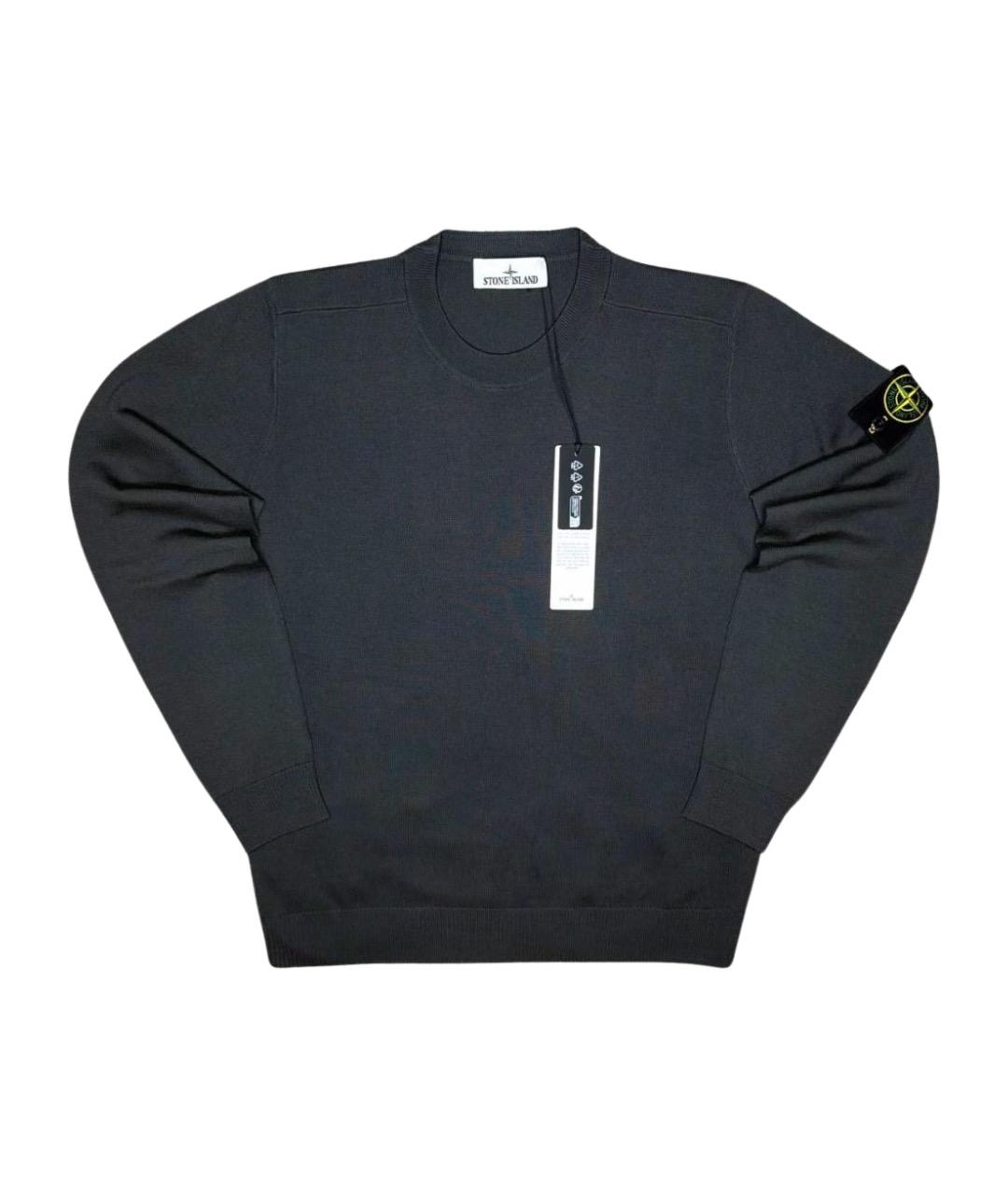 STONE ISLAND Антрацитовый шерстяной джемпер / свитер, фото 1