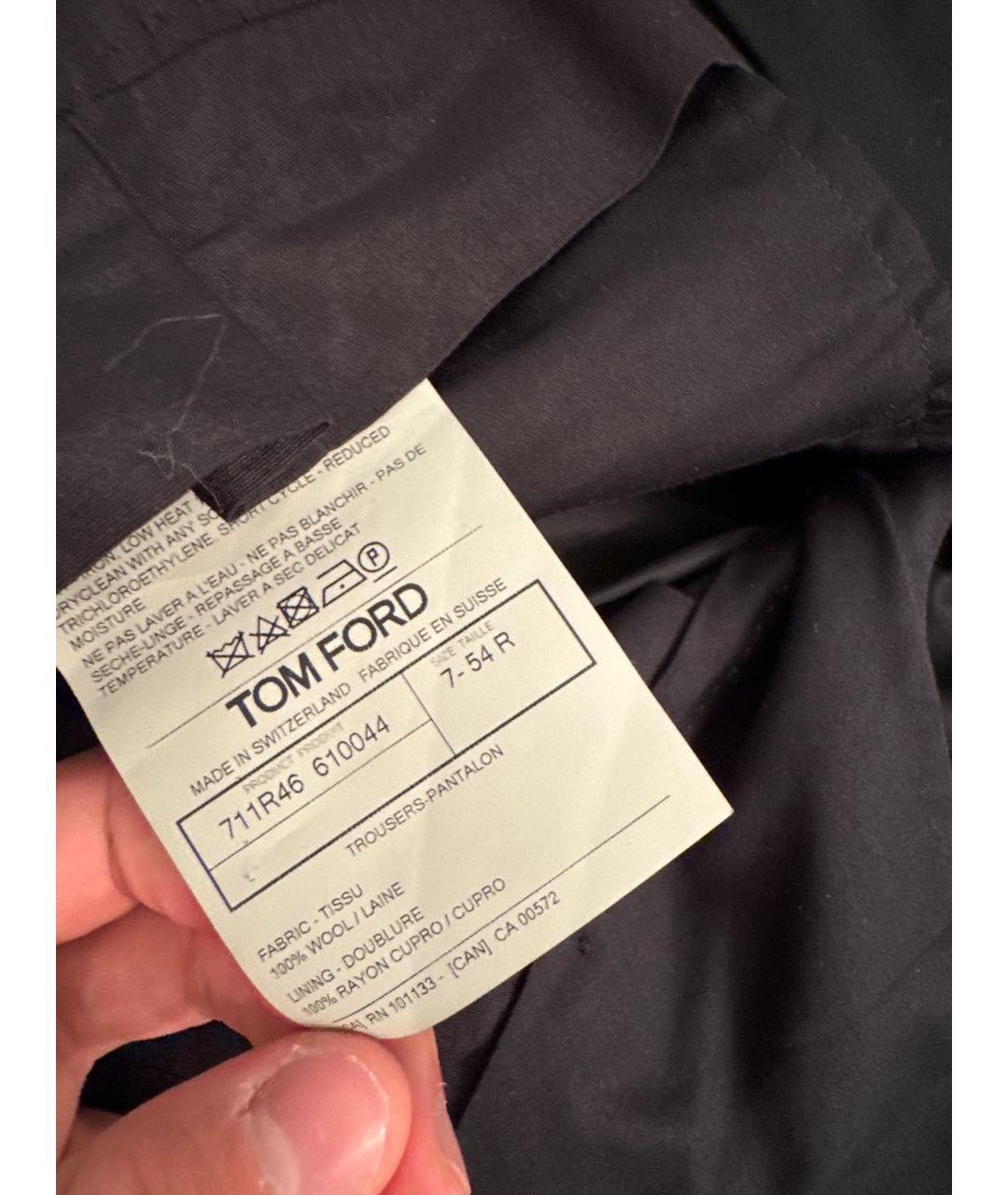 TOM FORD Черные шерстяные классические брюки, фото 5