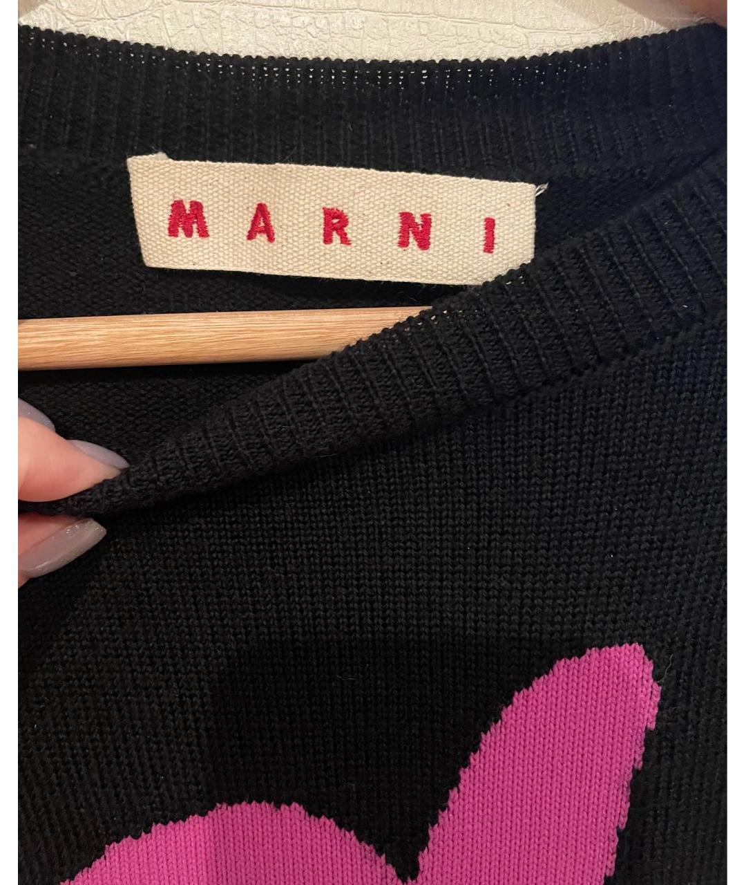 MARNI Черный шерстяной джемпер / свитер, фото 3
