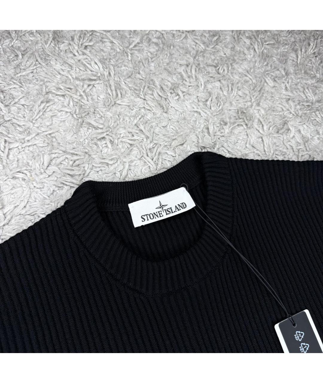 STONE ISLAND Черный шерстяной джемпер / свитер, фото 3