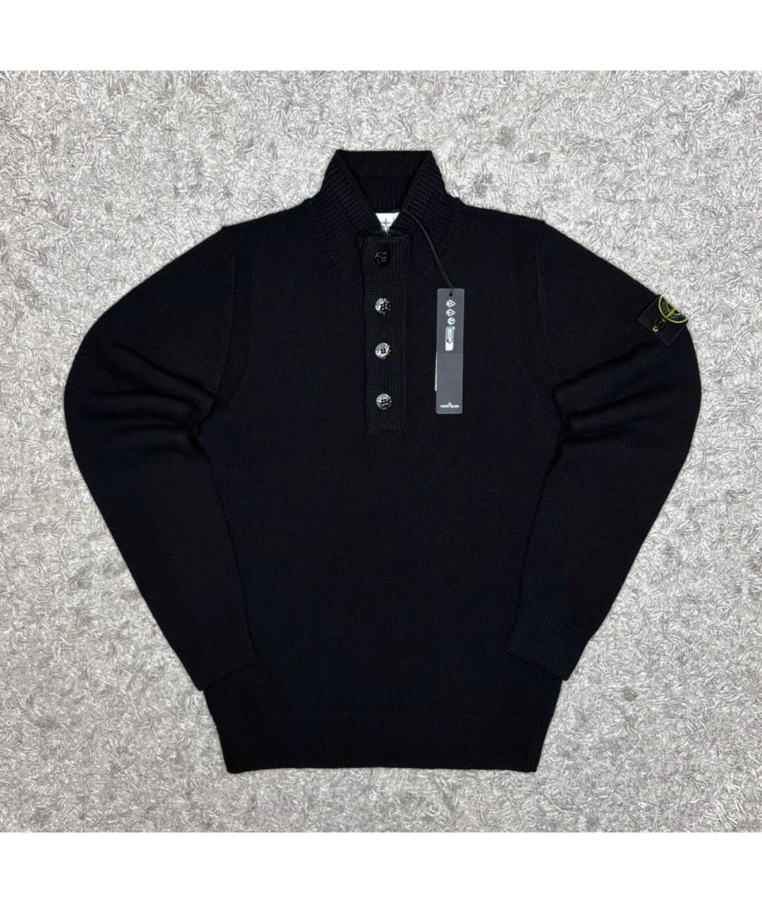 STONE ISLAND Черный шерстяной джемпер / свитер, фото 6