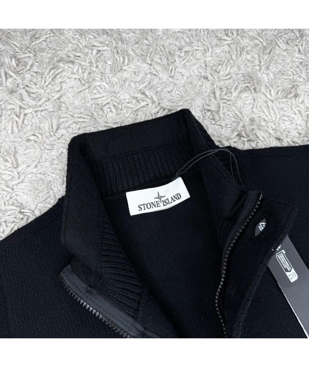 STONE ISLAND Черный шерстяной джемпер / свитер, фото 3