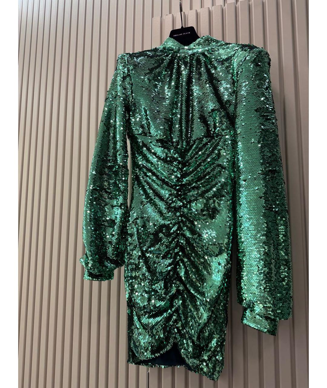 PHILIPP PLEIN Зеленые полиэстеровое вечернее платье, фото 6