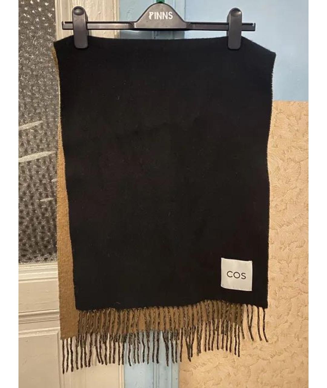 COS Черный шерстяной шарф, фото 5