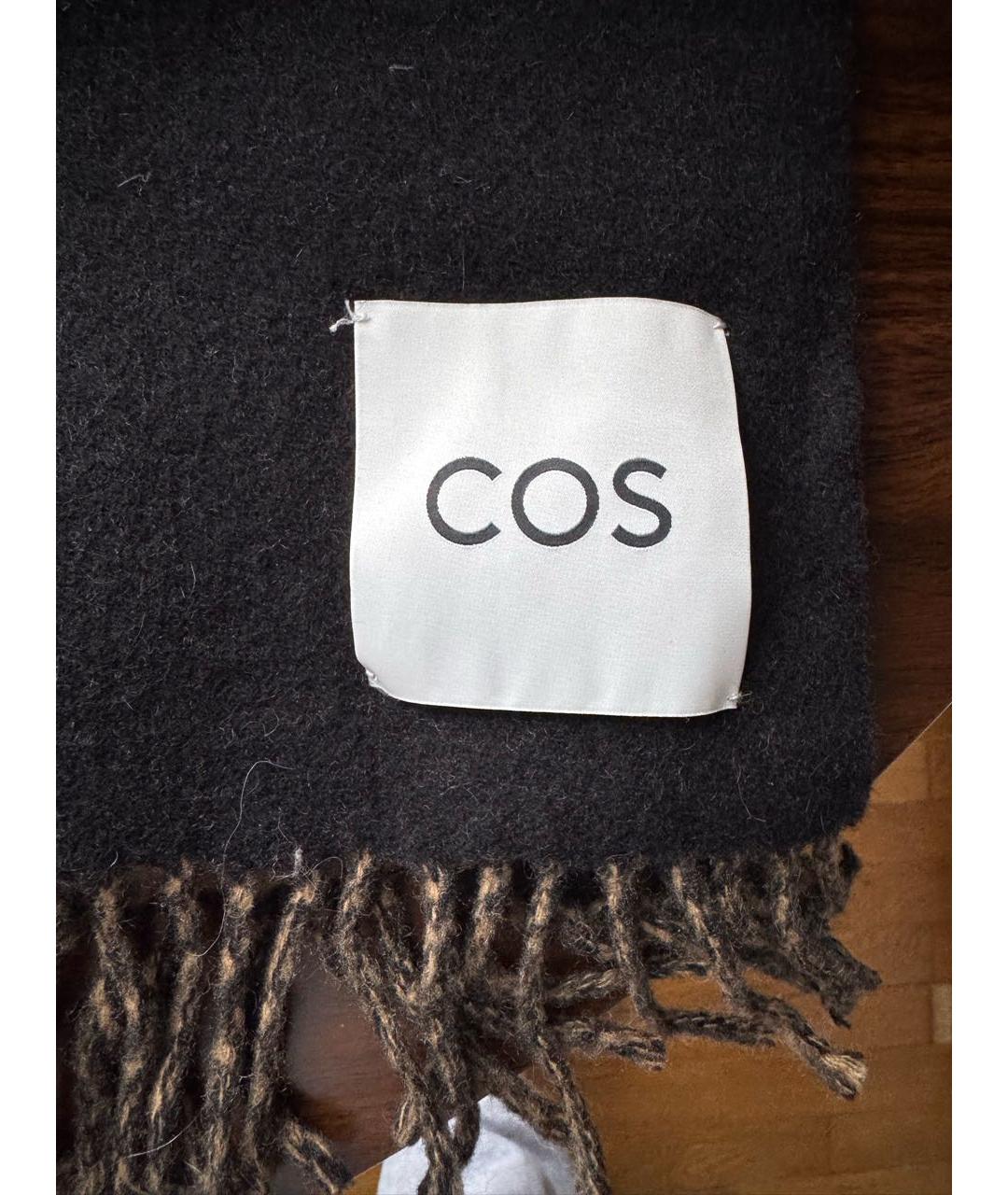 COS Черный шерстяной шарф, фото 2