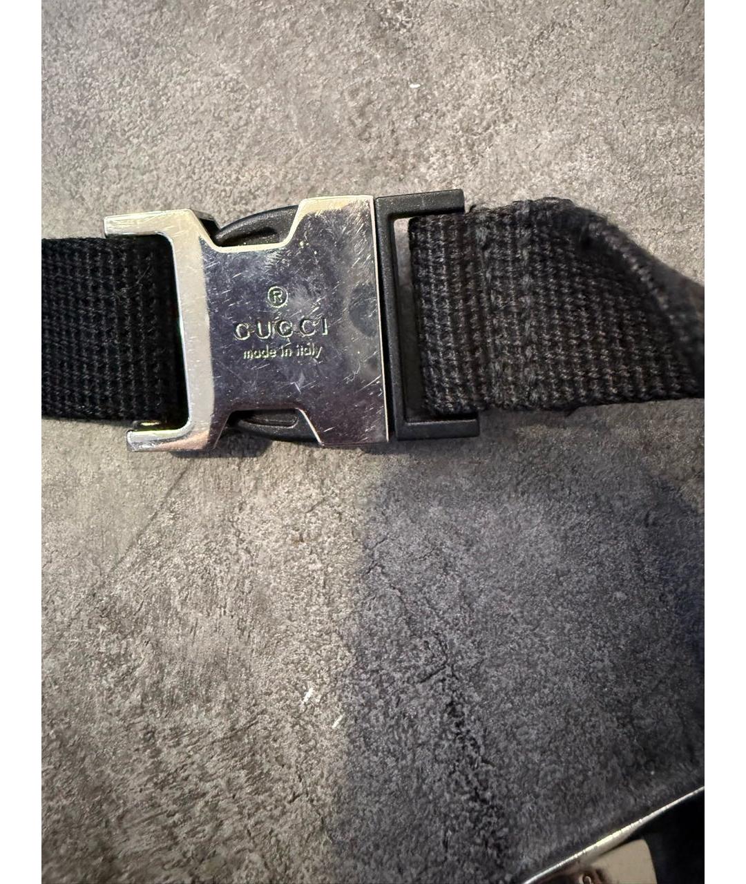 GUCCI Черная кожаная поясная сумка, фото 5