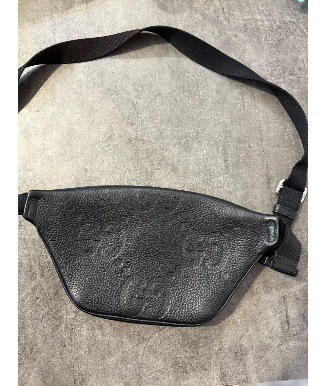 GUCCI Черная кожаная поясная сумка, фото 2