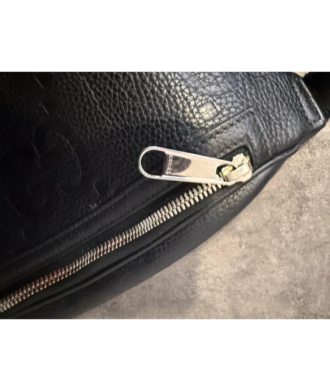 GUCCI Черная кожаная поясная сумка, фото 3