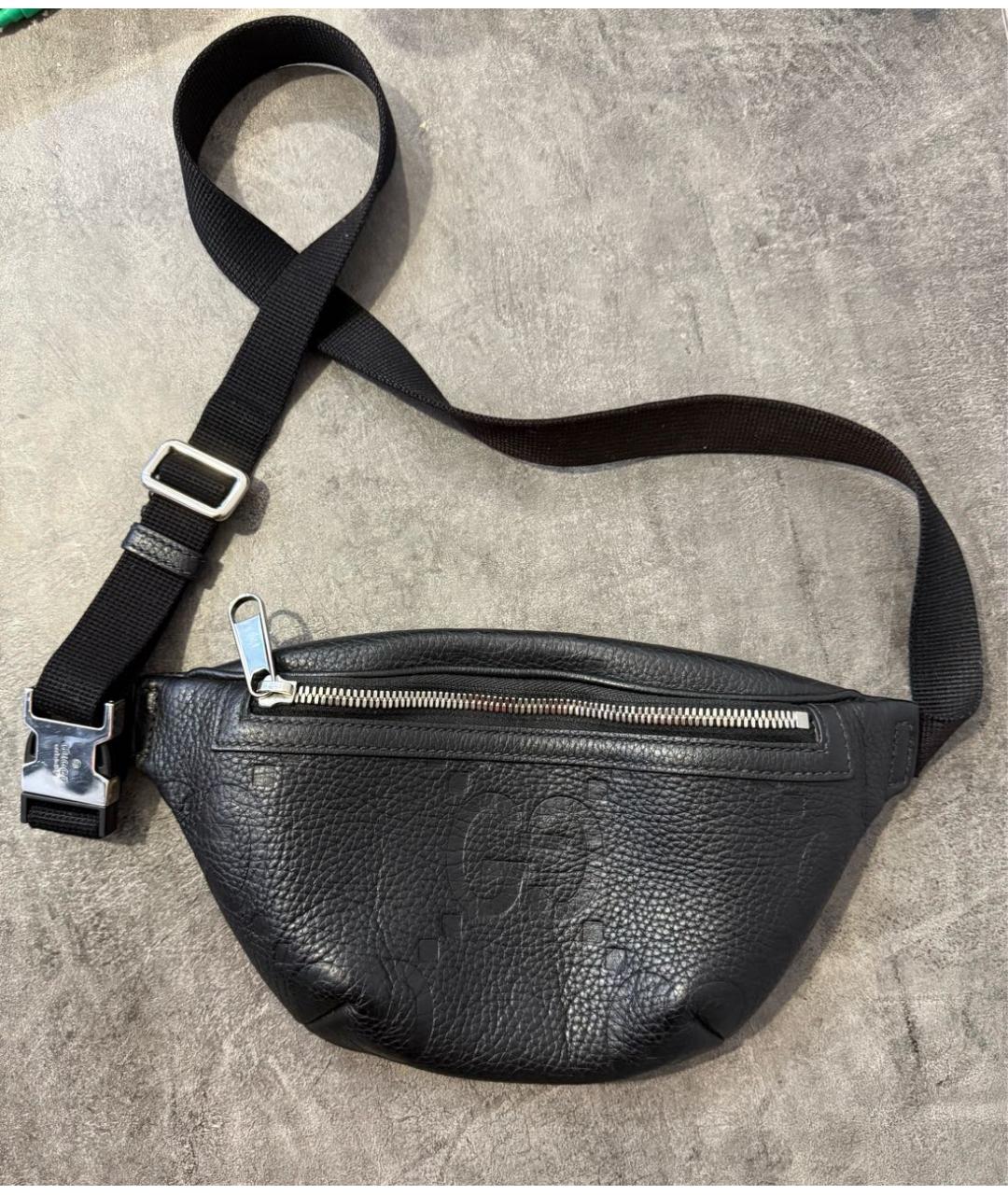 GUCCI Черная кожаная поясная сумка, фото 7