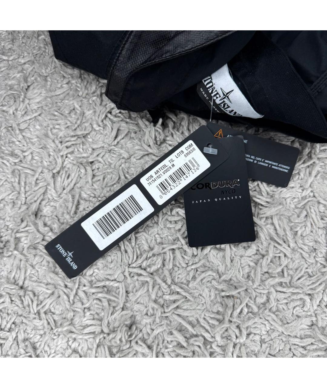 STONE ISLAND Черная хлопковая куртка, фото 4