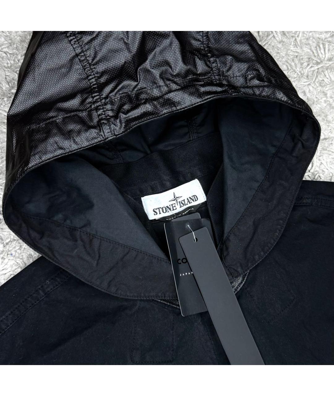 STONE ISLAND Черная хлопковая куртка, фото 3