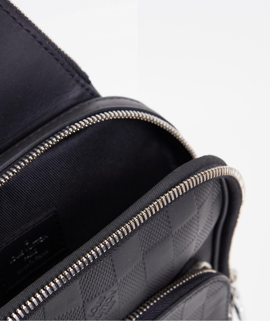 LOUIS VUITTON Черная кожаная поясная сумка, фото 5