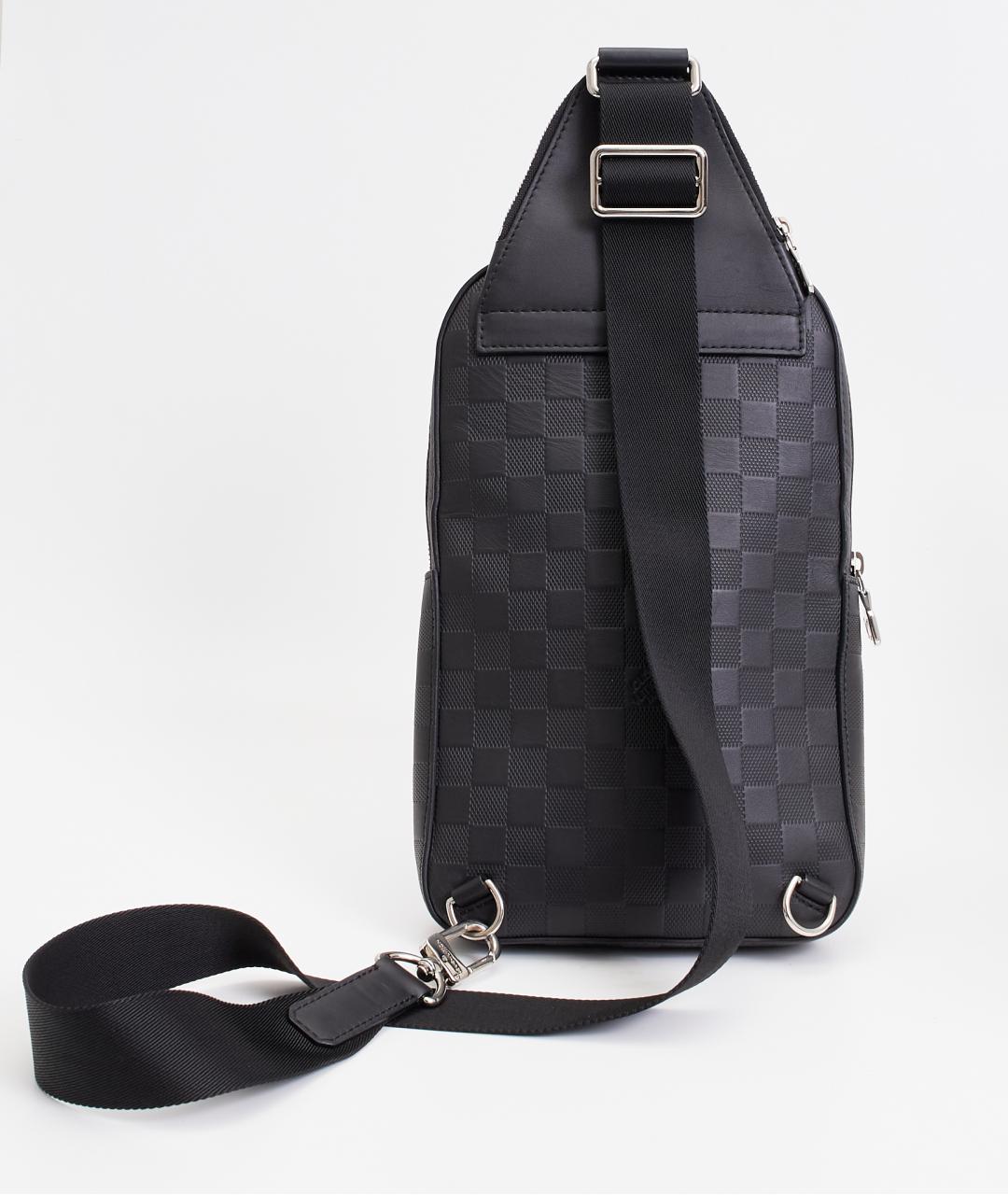 LOUIS VUITTON Черная кожаная поясная сумка, фото 3