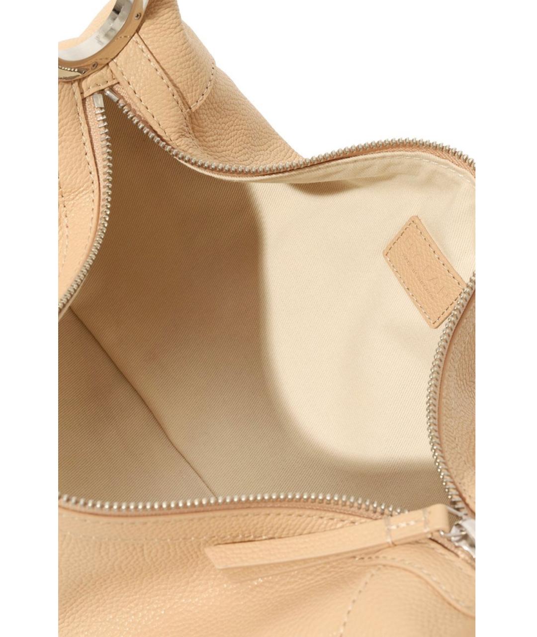 BY FAR Бежевая кожаная сумка с короткими ручками, фото 4