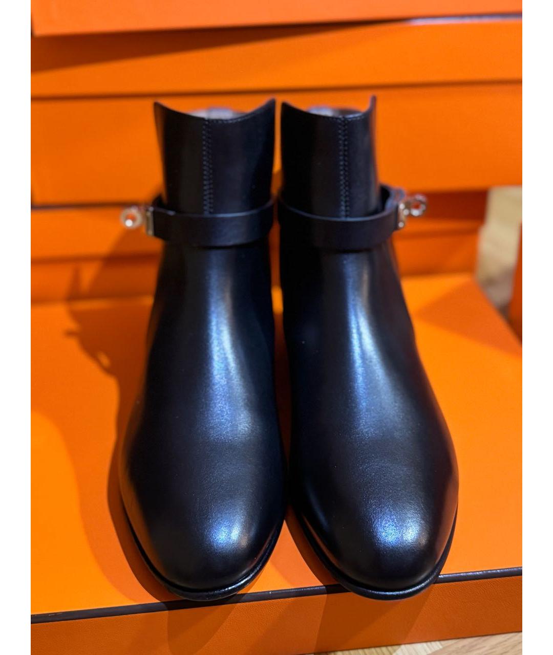 HERMES Черные кожаные ботинки, фото 2