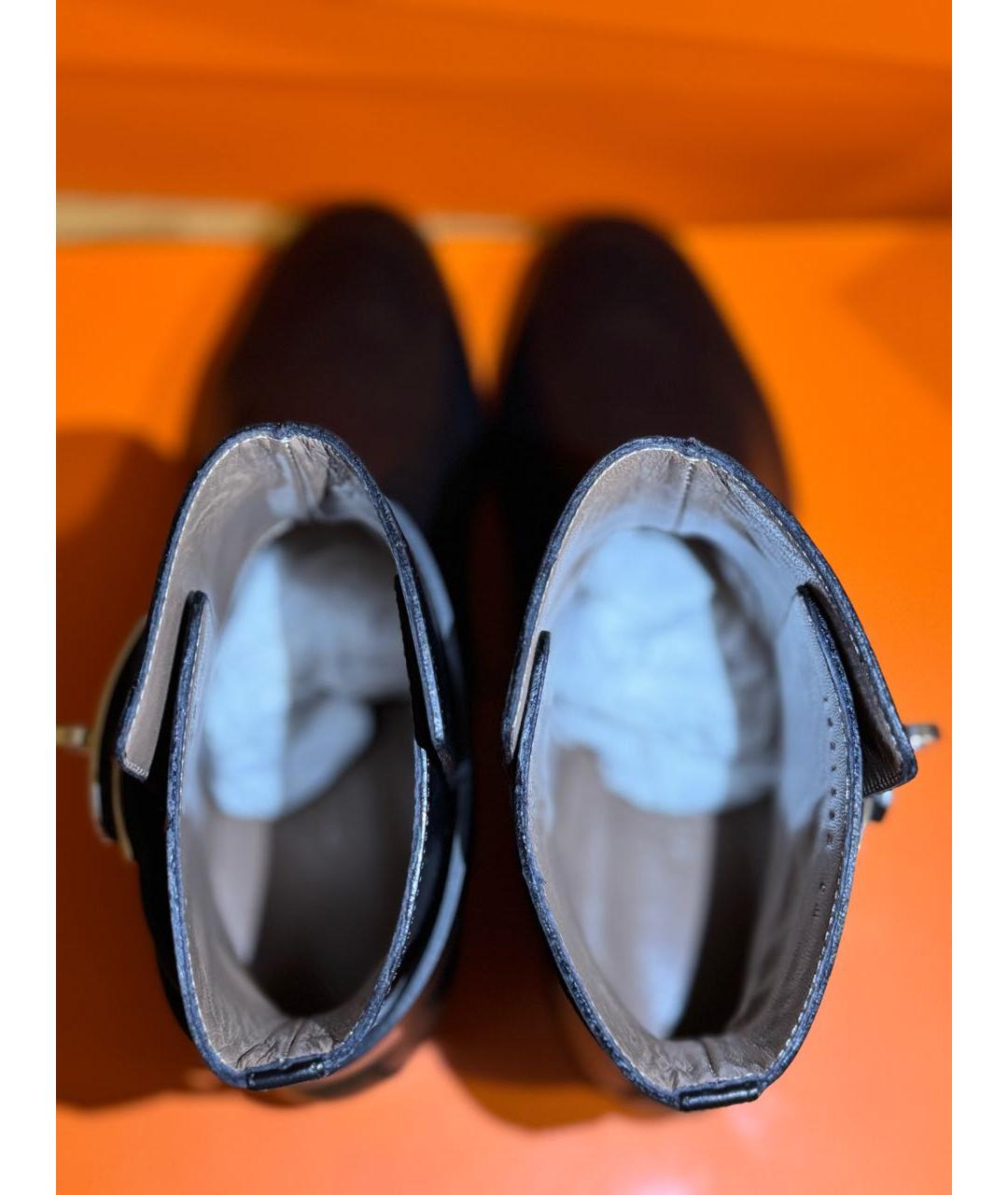 HERMES Черные кожаные ботинки, фото 3