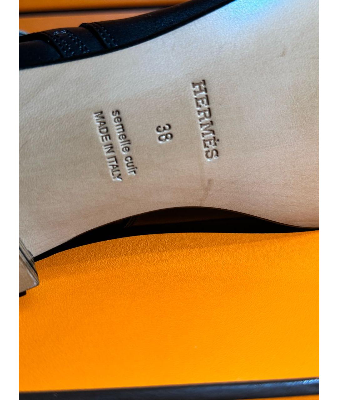 HERMES Черные кожаные ботинки, фото 8