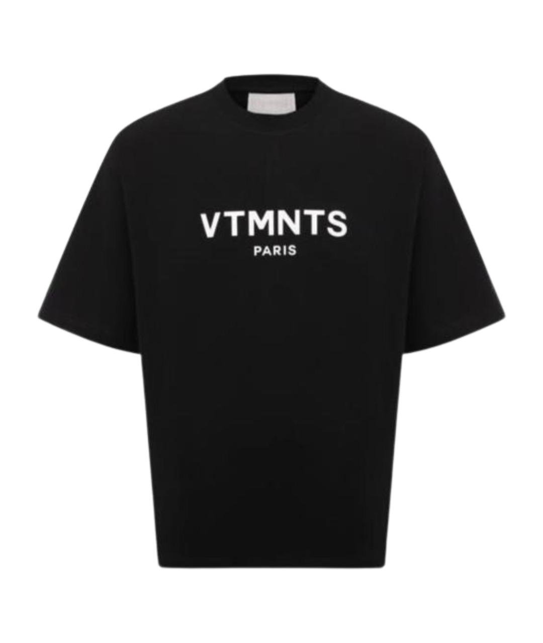 VETEMENTS Черная хлопковая футболка, фото 1