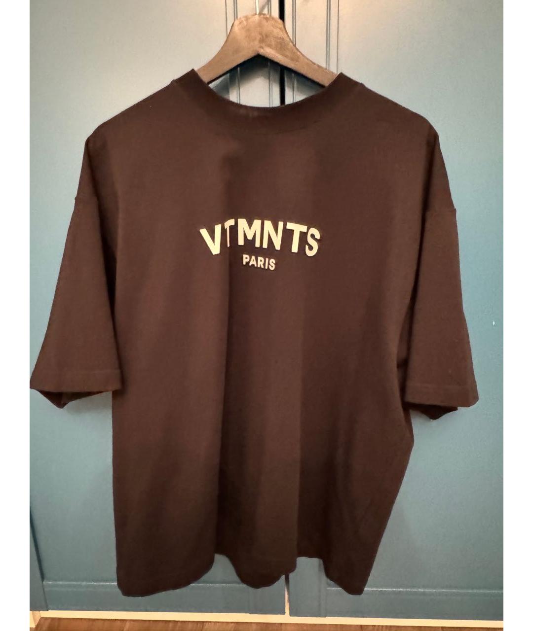 VETEMENTS Черная хлопковая футболка, фото 2