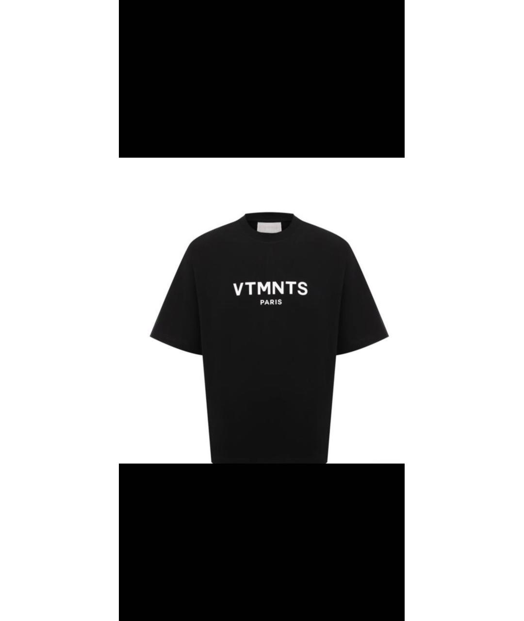 VETEMENTS Черная хлопковая футболка, фото 5