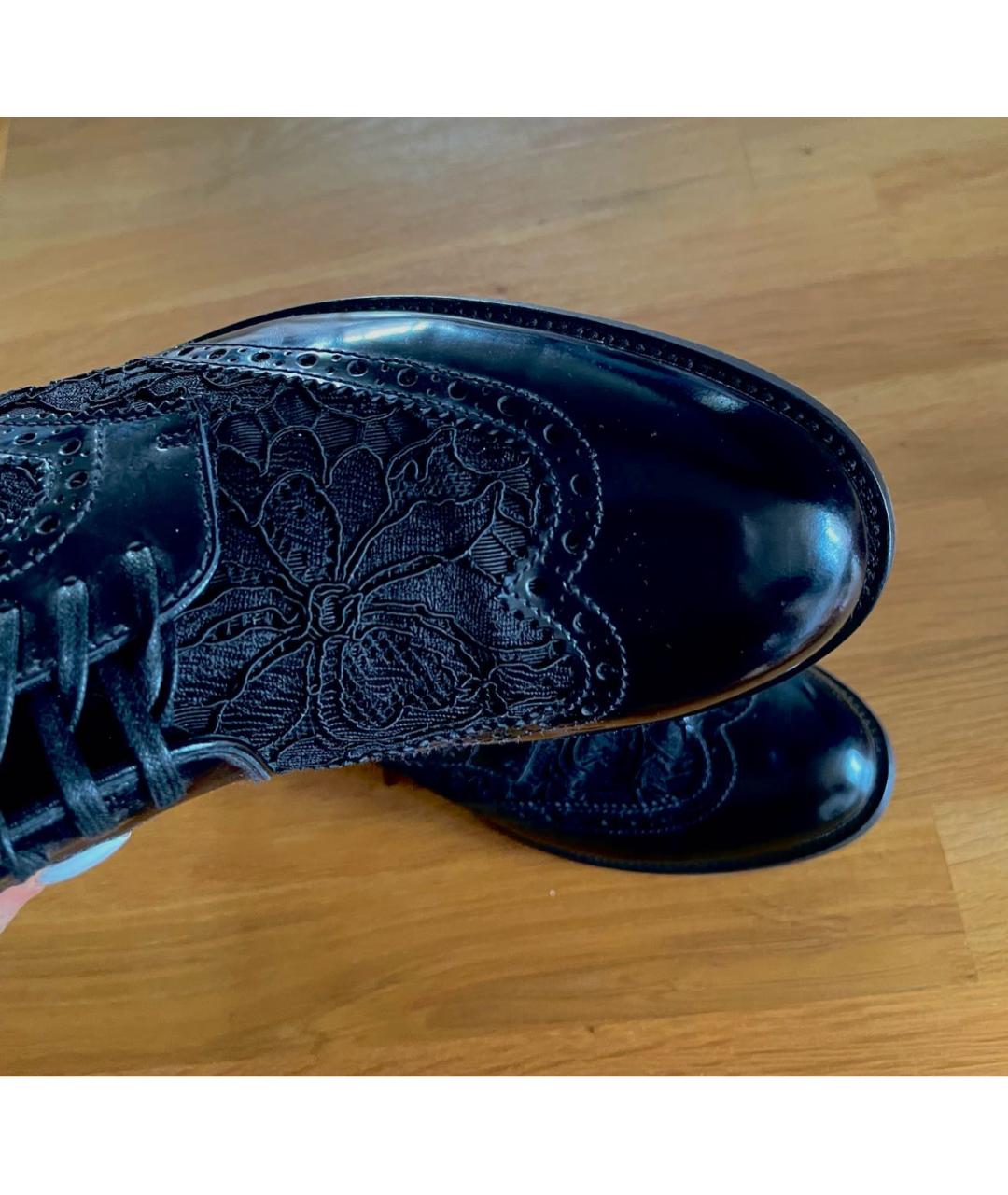 DOLCE&GABBANA Черные кожаные ботинки, фото 4