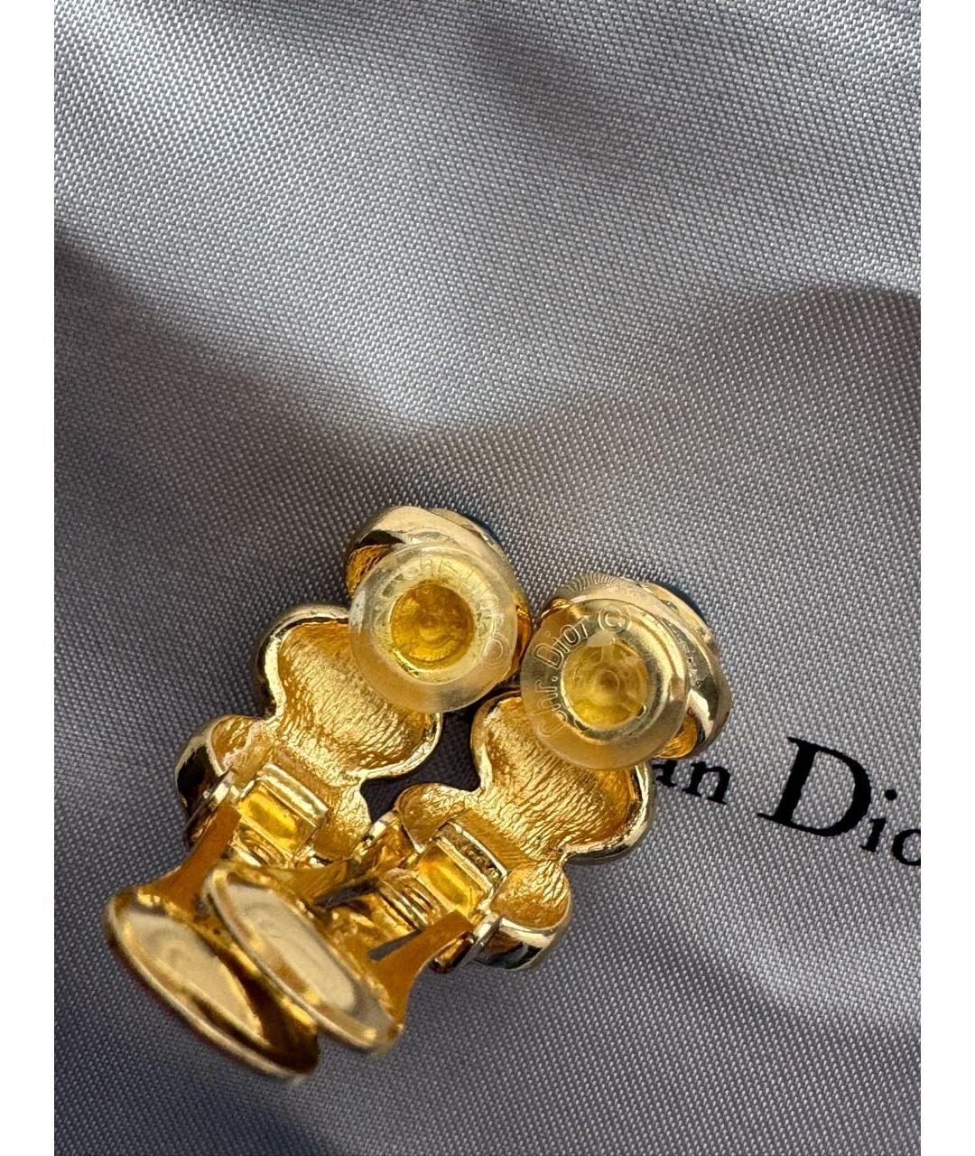 CHRISTIAN DIOR Золотые латунные клипсы, фото 2