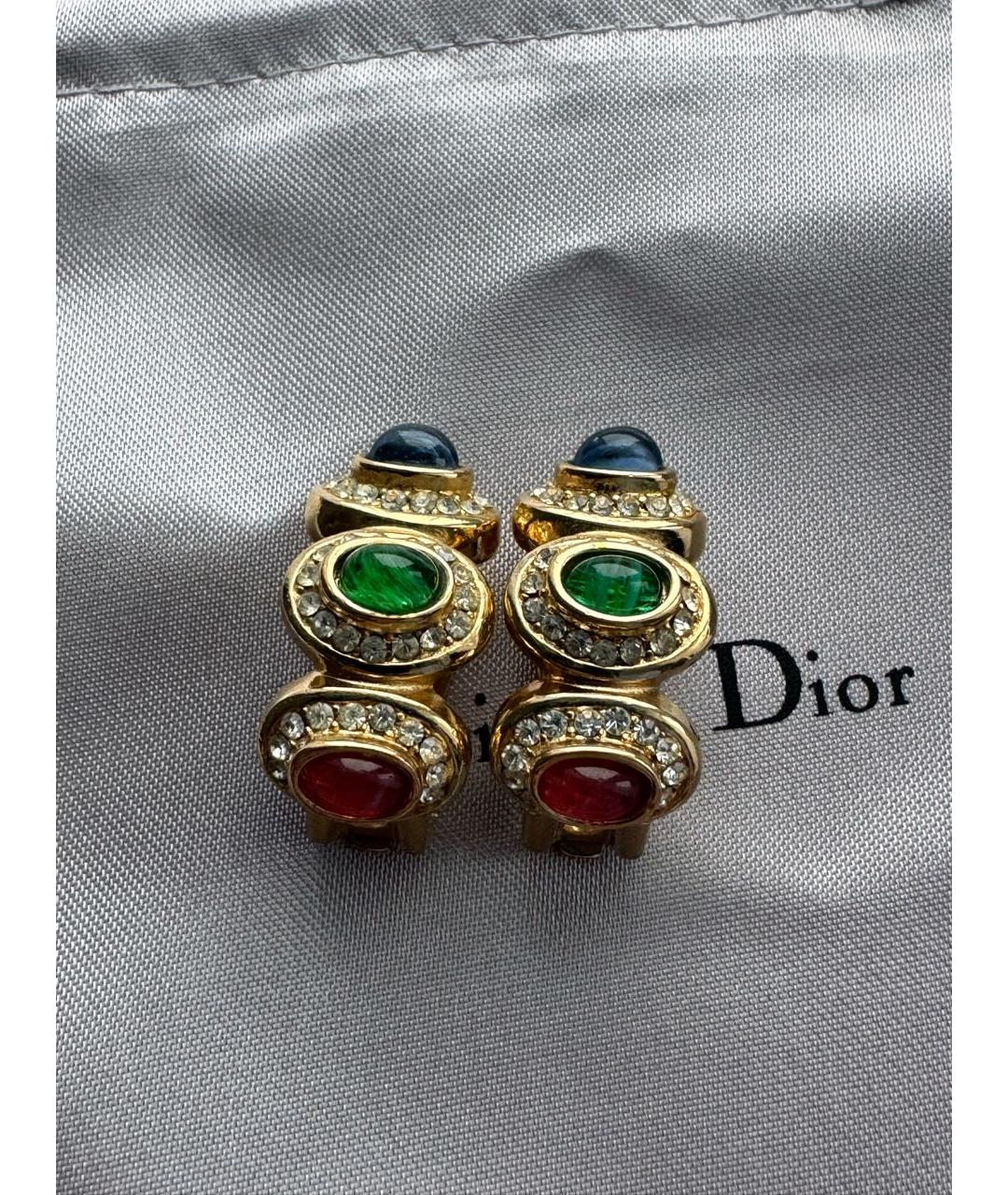 CHRISTIAN DIOR Золотые латунные клипсы, фото 6