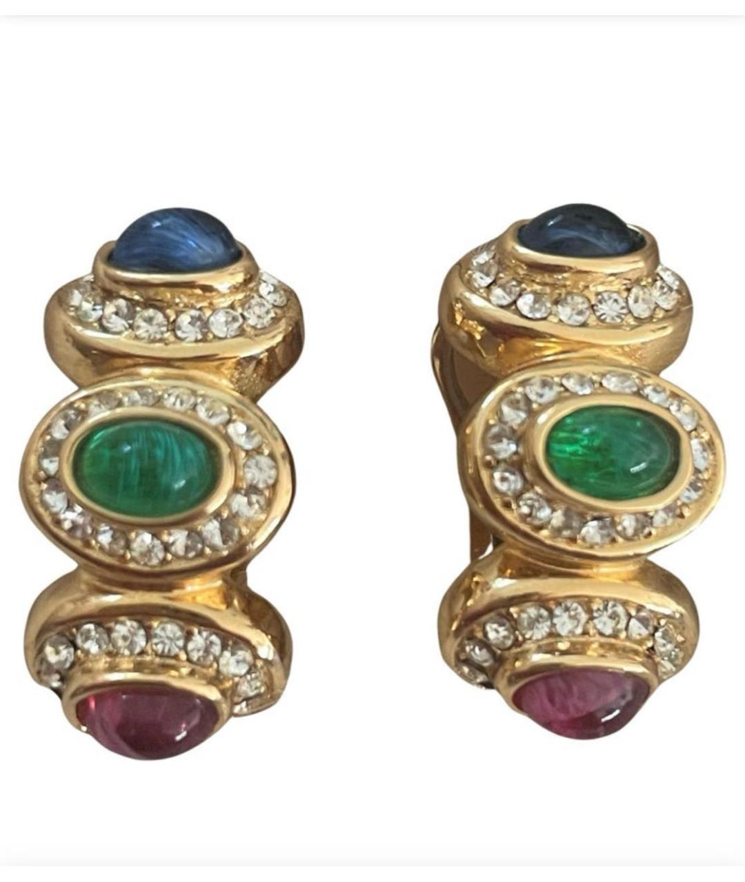 CHRISTIAN DIOR Золотые латунные клипсы, фото 9