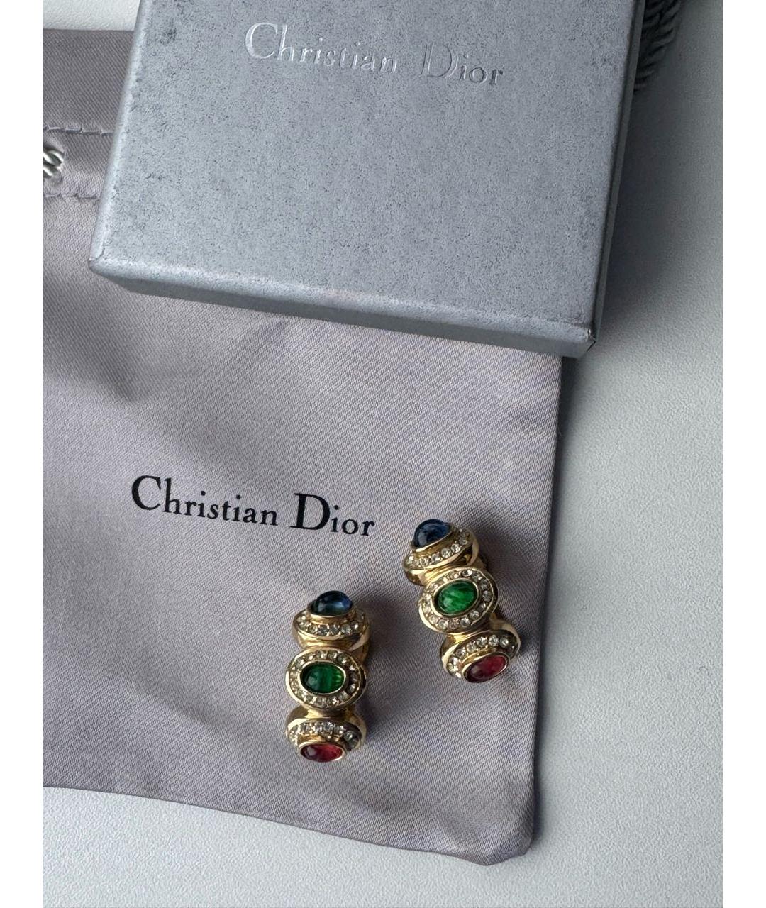 CHRISTIAN DIOR Золотые латунные клипсы, фото 5