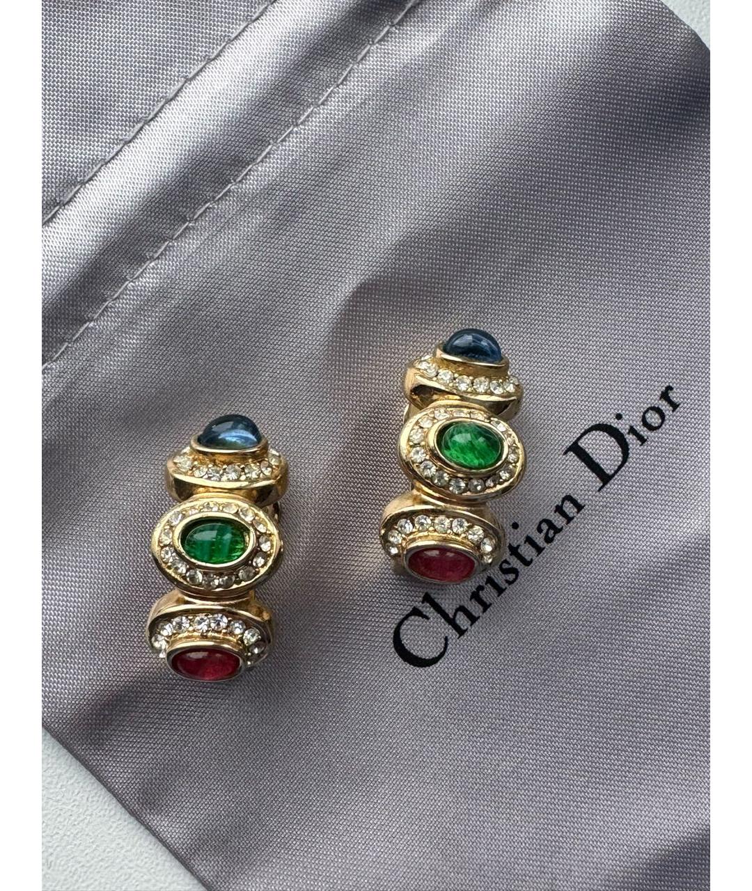 CHRISTIAN DIOR Золотые латунные клипсы, фото 7