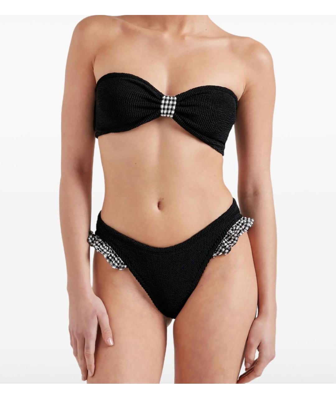 HUNZA G Черный полиамидовый купальник, фото 3