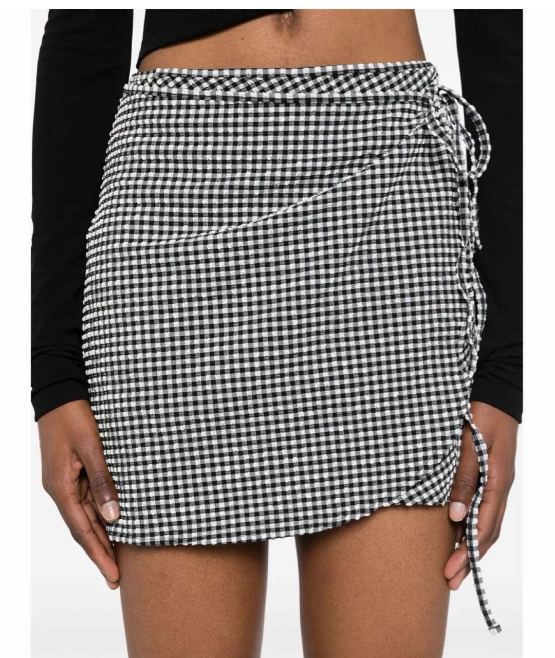 HUNZA G Черная хлопковая юбка мини, фото 3