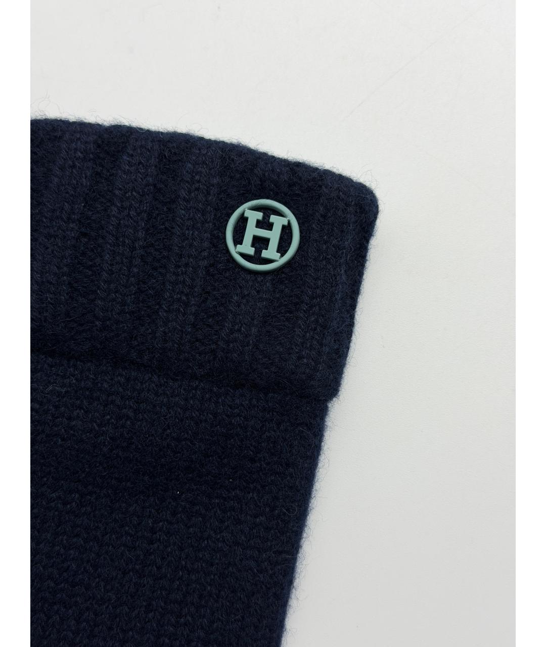 HERMES Темно-синяя кашемировая шапка, фото 5