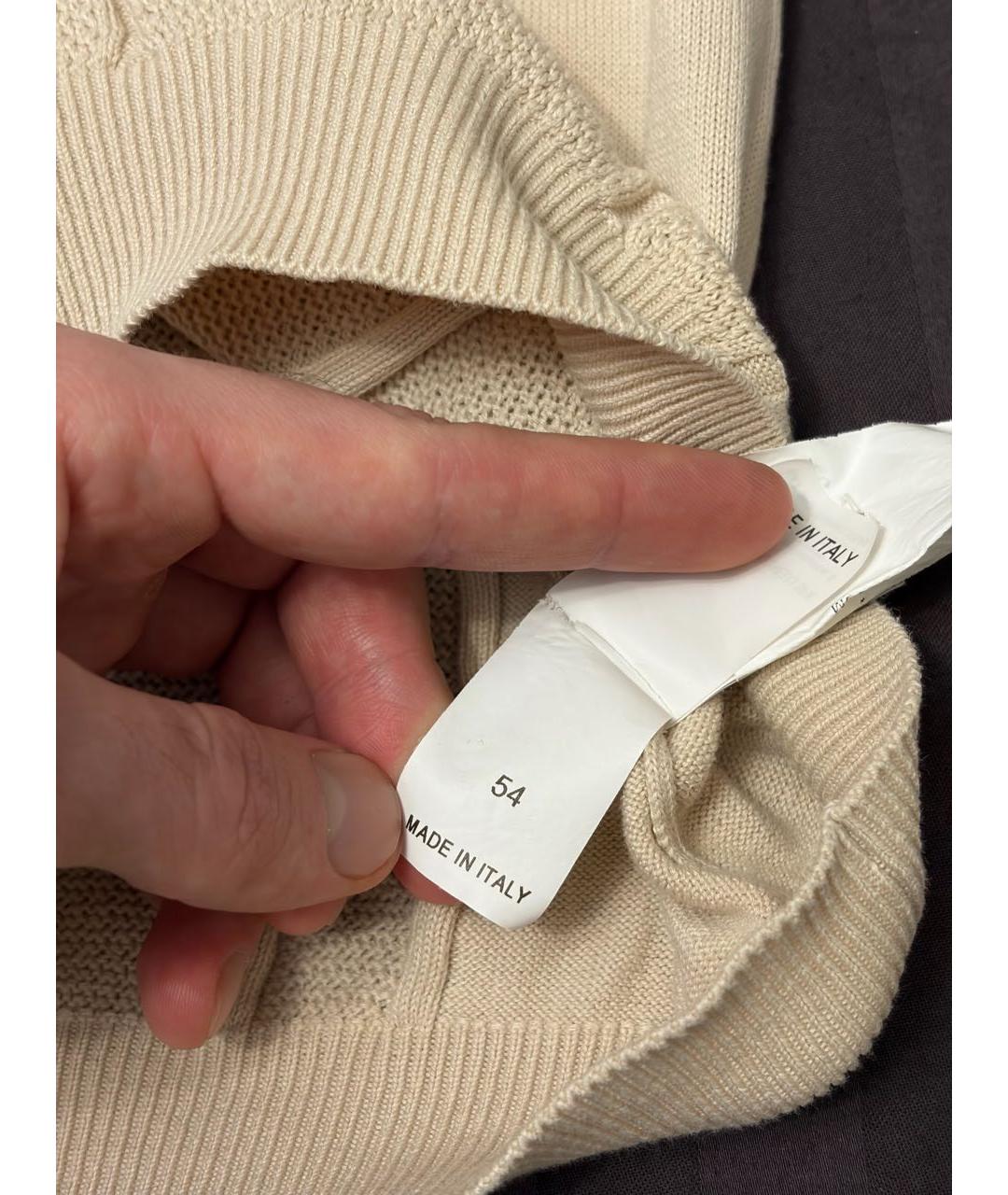 BRUNELLO CUCINELLI Бежевое хлопковое поло с коротким рукавом, фото 4