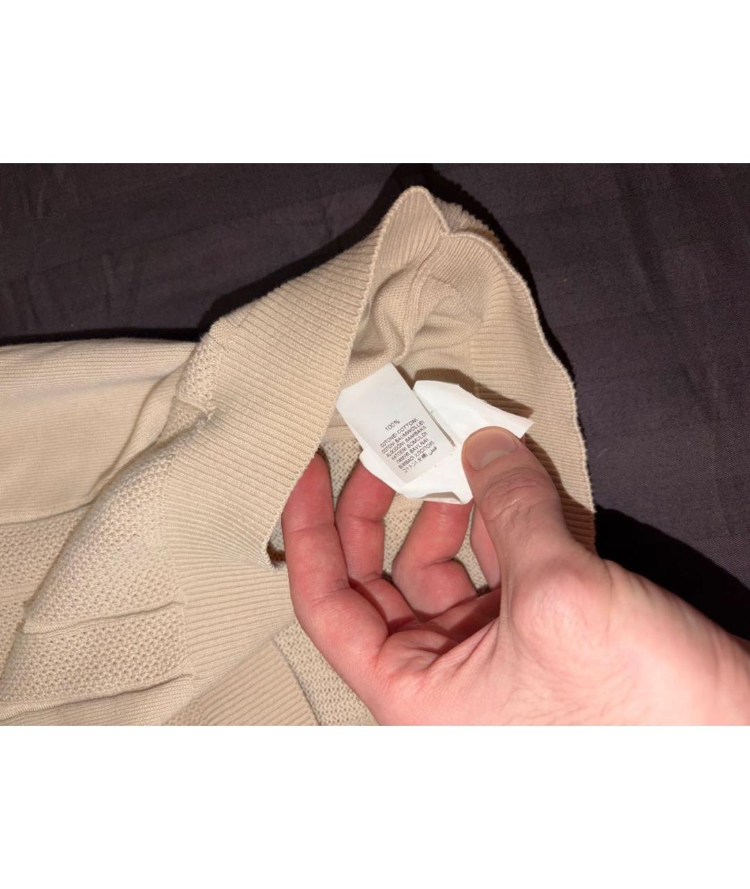 BRUNELLO CUCINELLI Бежевое хлопковое поло с коротким рукавом, фото 3